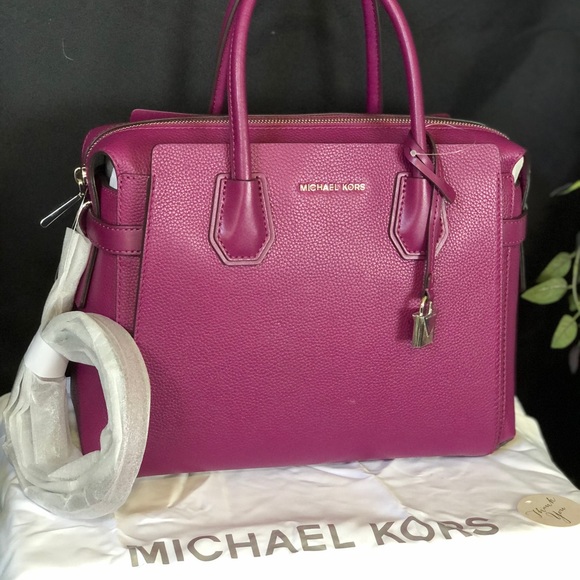 MICHAEL KORS💥NWT~SOLD OUT💥Garnet Belted Medium Satchel - Picture 2 of 8